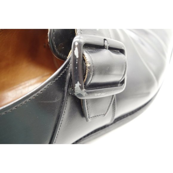 Alan McAffee Black Leather Slip On Buckle Dress Loafers Shoes Men's 12.5 D - Picture 11 of 11